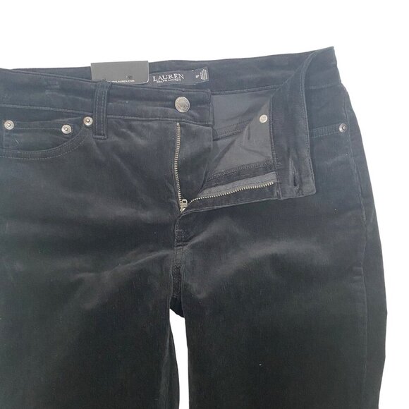 Lauren Ralph Lauren Womens Mid-Rise Black fine corduroy Straight Leg Pants 6P - Picture 3 of 11